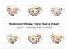 Floral Teacups Clipart Bundle