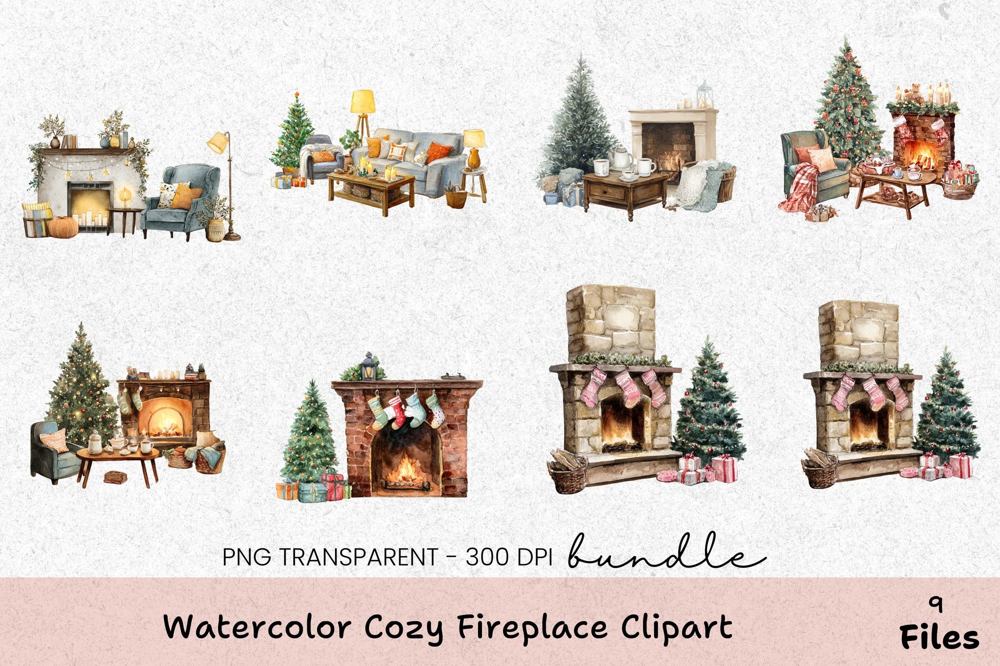 Cozy Fireplace Clipart Bundle - CraftNest - Digital Crafting and Art