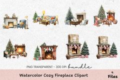 Cozy Fireplace Clipart Bundle - CraftNest - Digital Crafting and Art