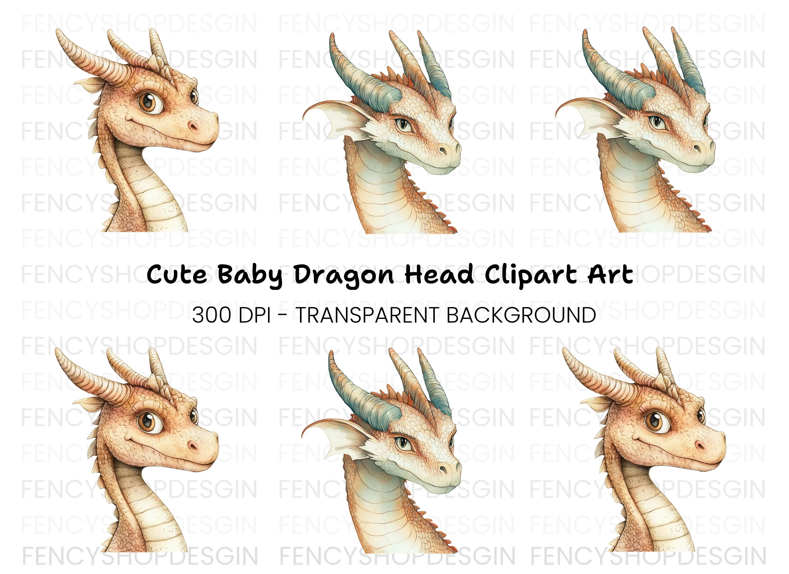 Cute Baby Dragon Clipart Bundle