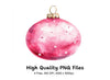 Pink Christmas Baubles Clipart Bundle