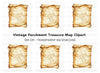 Blank Scroll Map Clipart Bundle
