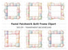 Quilted Pastel Frames Clipart Bundle