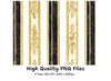 Elegant Gold Black Damask Pattern Clipart Bundle