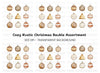 Rustic Christmas Ornaments Clipart Bundle