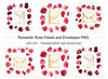 Rose Petals and Envelopes Clipart Bundle