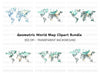Geometric World Map Clipart Bundle