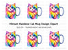 Vibrant Rainbow Cat Clipart Bundle