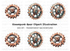 Rustic Steampunk Gears Clipart Bundle