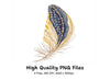 Golden Blue Feather Clipart Bundle