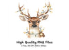 Festive Deer Head with Lights Clipart Bundle