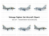 Vintage Military Jet Aircraft Clipart Bundle