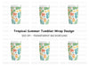 Tropical Fruit and Leaf Tumbler Clipart Bundle