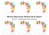 Colorful Balloon Arch Clipart Bundle
