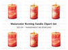 Red Candle Clipart Bundle