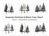 Monochrome Pine Tree Clipart Bundle