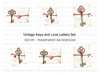 Vintage Keys and Love Letters Clipart Bundle