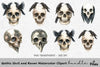 Gothic Skull and Raven Clipart Bundle