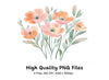 Peach Flower Clipart Bundle