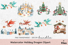 Holiday Dragon Clipart Bundle - CraftNest - Digital Crafting and Art