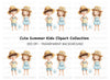 Cute Summer Kids Clipart Bundle