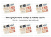 Vintage Asian Postage Stamps Clipart Bundle