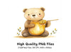 Cute Bear with Honey Clipart Bundle