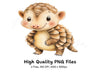 Cute Pangolin Hedgehog Clipart Bundle