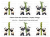 Playful Pandas with Bamboo Clipart Bundle