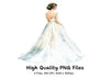 Elegant Back View Wedding Dress Clipart Bundle