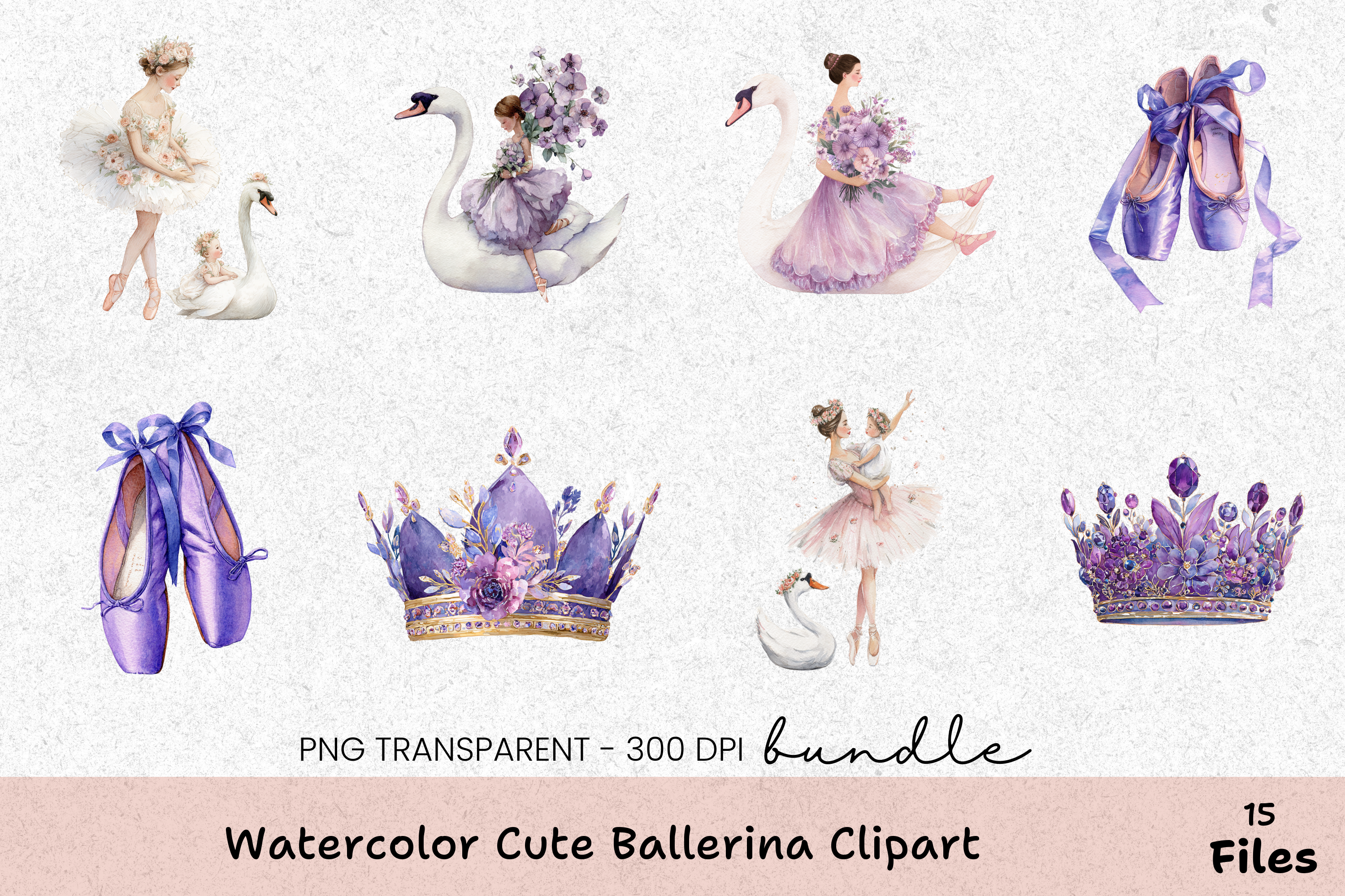 Cute Ballerina Clipart Bundle
