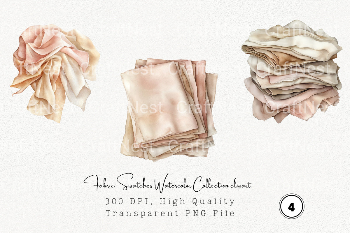 Fabric Swatches Clipart Bundle
