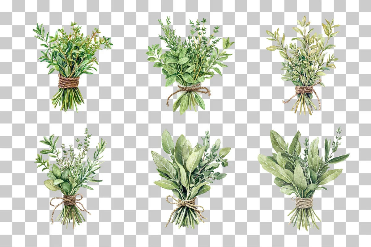 Tied Culinary Herb Clipart Bundle - CraftNest - Digital Crafting and Art