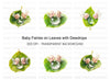 Baby Fairies on Green Leaves Clipart Bundle