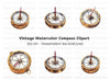 Vintage Compass Clipart Bundle