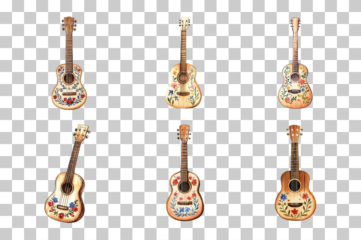 Floral Guitar Folk Art Clipart Bundle - CraftNest - Digital Crafting and Art