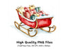 Christmas Sleighs with Gifts Clipart Bundle