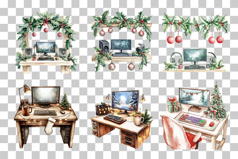 Holiday Desk Clipart Bundle - CraftNest - Digital Crafting and Art