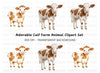 Cute Baby Cow Clipart Bundle