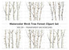 Birch Tree Trunks Clipart Bundle