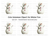 Cute Snowman Clipart Bundle