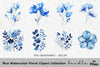 Blue Floral Clipart Bundle