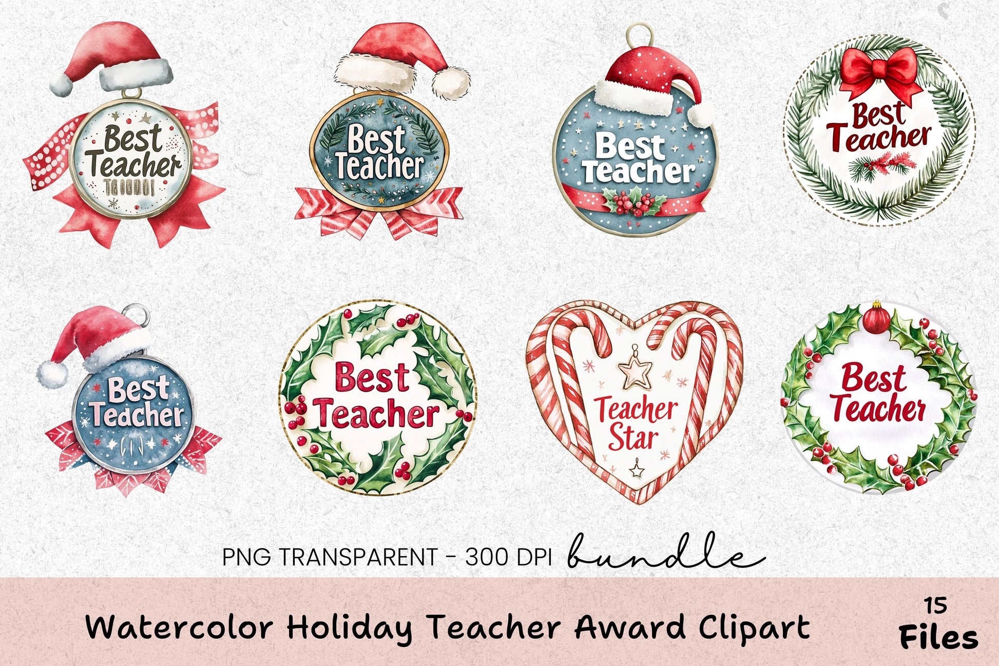 Holiday Teacher Award Clipart Bundle - CraftNest - Digital Crafting and Art