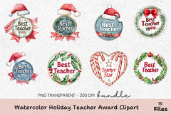 Holiday Teacher Award Clipart Bundle - CraftNest - Digital Crafting and Art