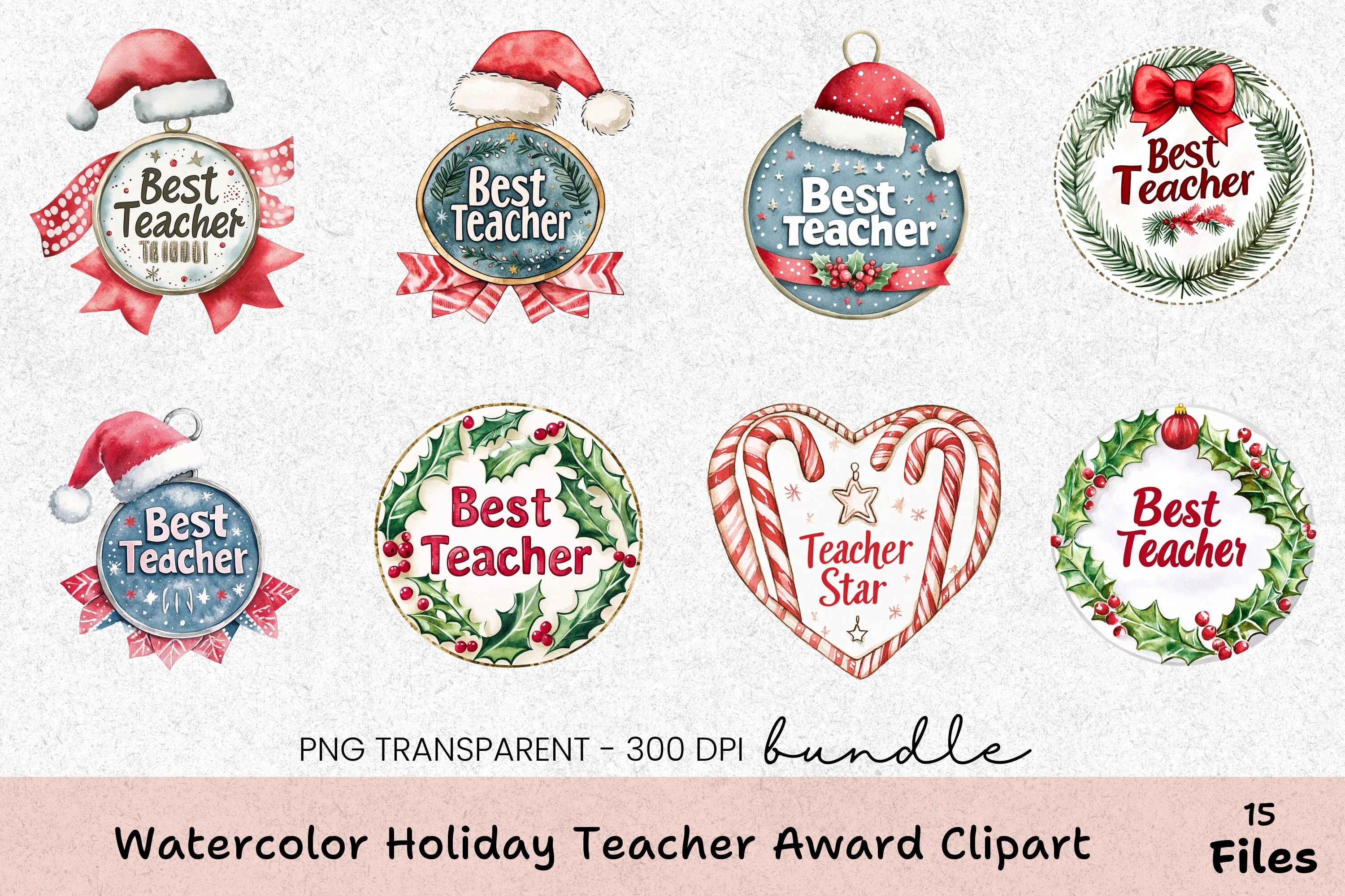 Holiday Teacher Award Clipart Bundle - CraftNest - Digital Crafting and Art