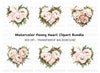 Peony Heart Clipart Bundle