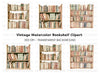 Vintage Bookshelf Clipart Bundle