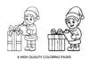 Christmas Elf With Gift Coloring Books