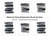 Monochrome Brush Strokes Clipart Bundle