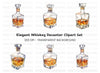 Elegant Whiskey Decanters Clipart Bundle
